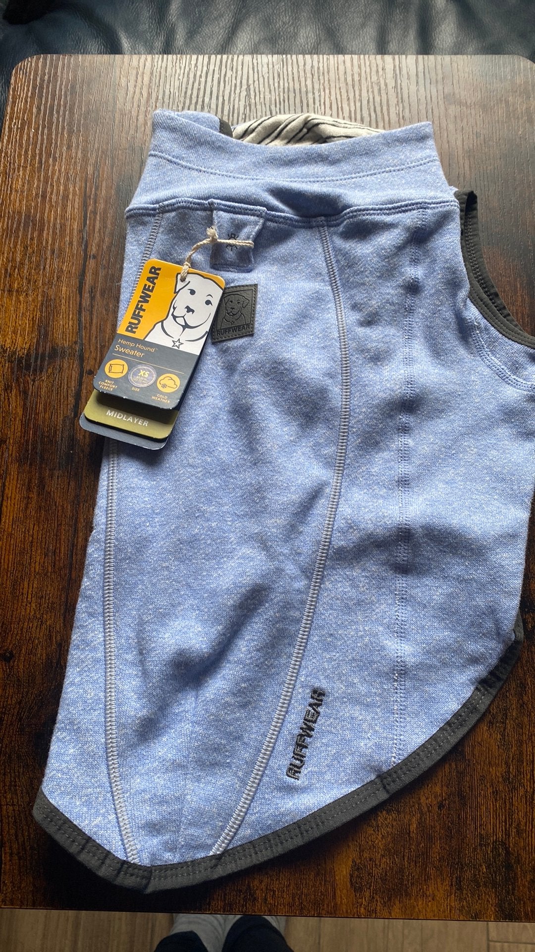 Ruffwear Honden fleece jas maat xs licht blauw/paars, Dieren en Toebehoren, Verzenden, Zo goed als nieuw, Hondenjas