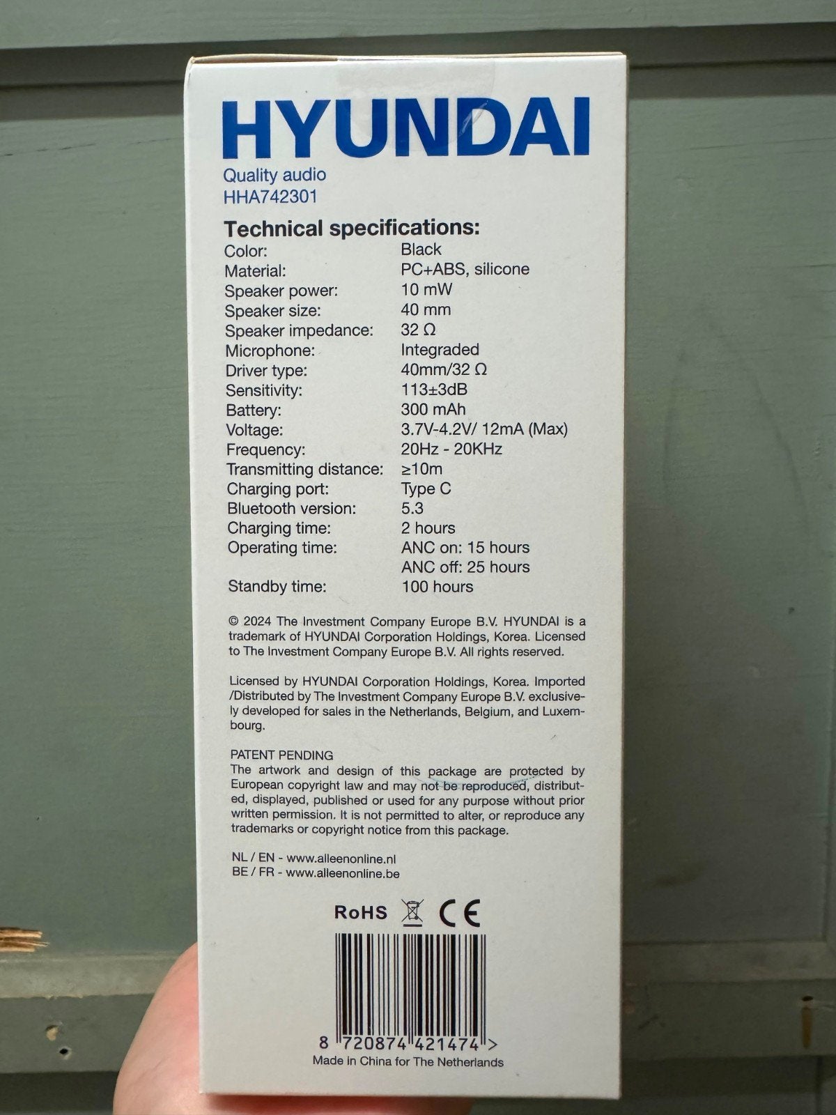 Hyundai HHA742301 Draadloze Bluetooth Koptelefoon ANC Zwart, Ophalen of Verzenden