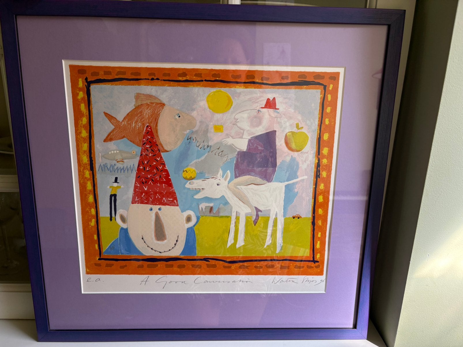Werk van Wouter Stip in mooie bijpassende lijst, Antiek en Kunst, Ophalen of Verzenden