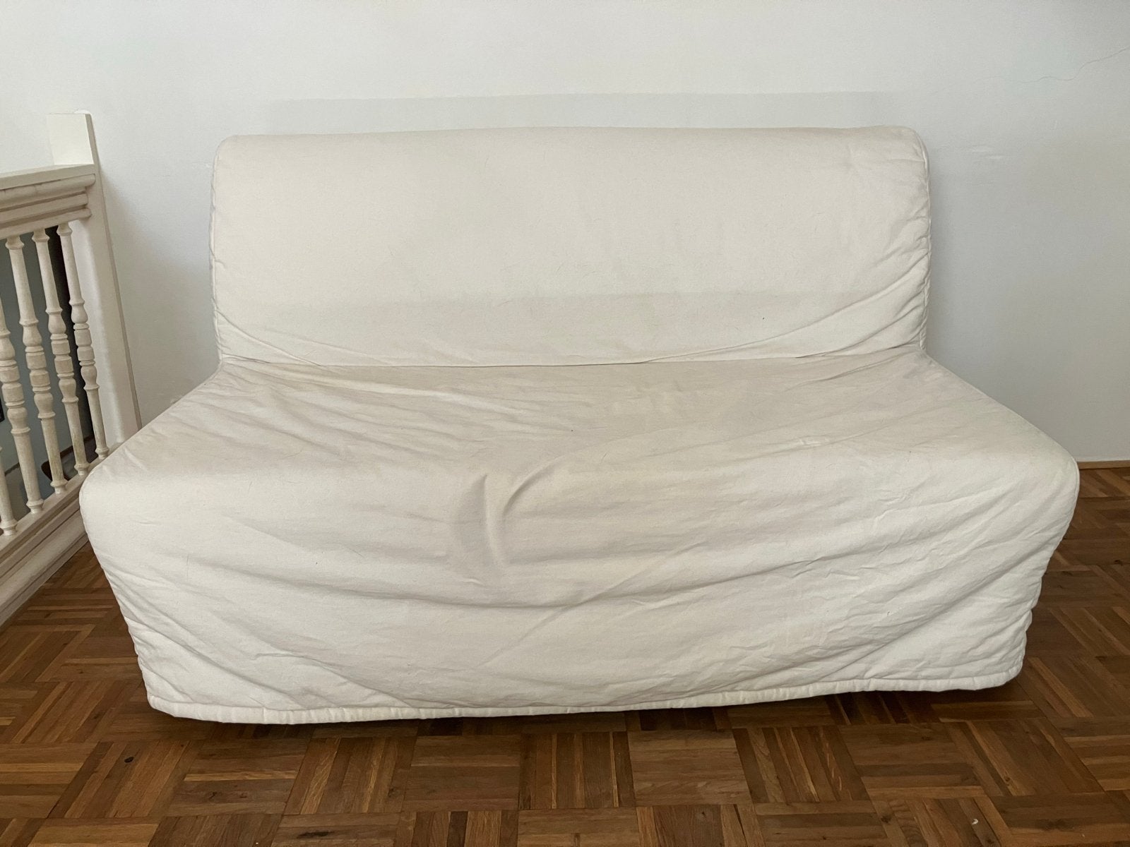 IKEA LYCKSELE LÖVÅS slaapbank 140x190 cm, Ophalen, Gebruikt, Wit, Tweepersoons