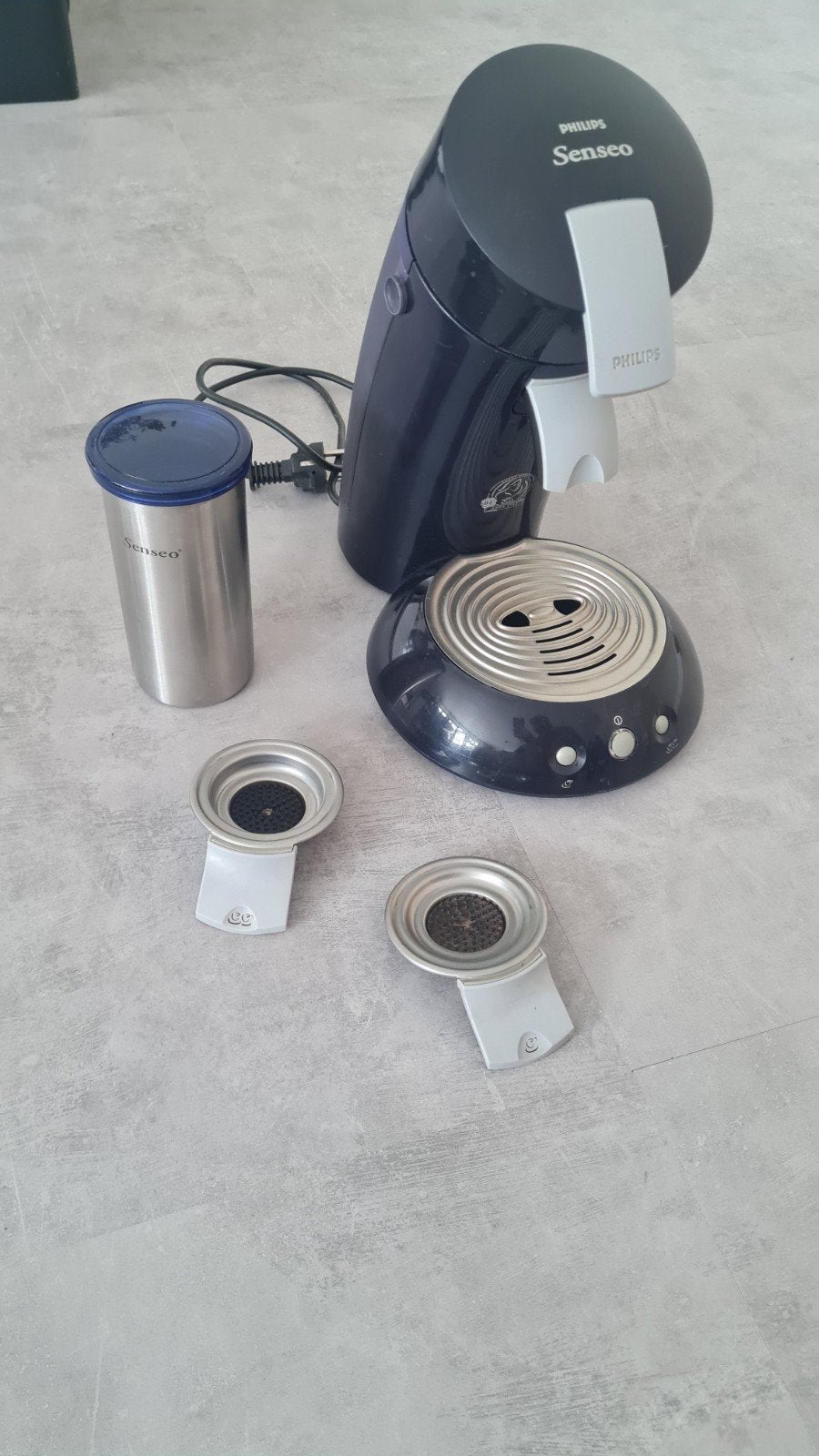 Philips Senseo Koffiezetapparaat - Donkerblauw, Ophalen, Koffiepads en cups, Gebruikt, Koffiemachine