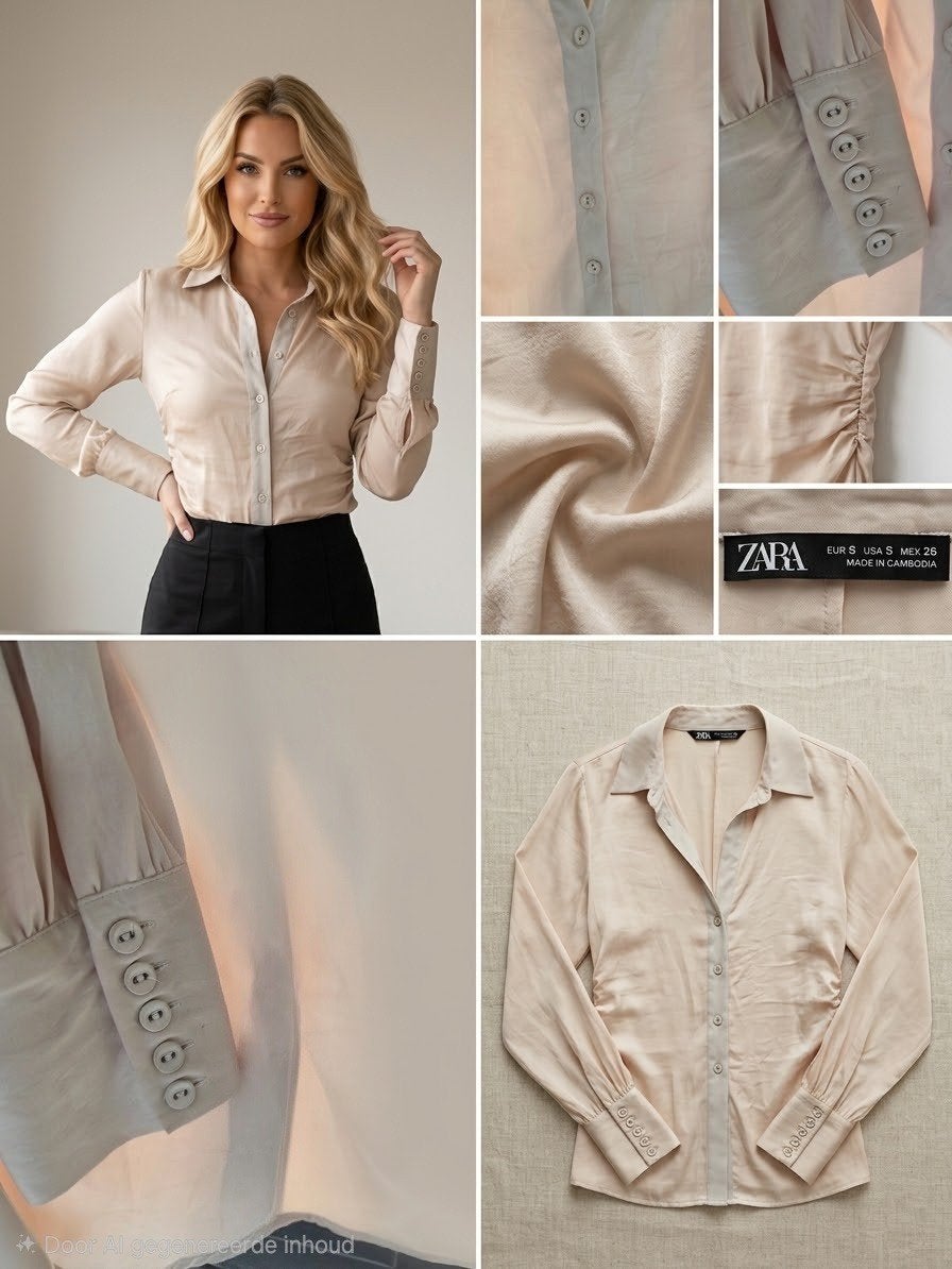 Zara satijnen blouse maat S, Kleding | Dames, Ophalen of Verzenden, Zo goed als nieuw, Maat 36 (S), Zara