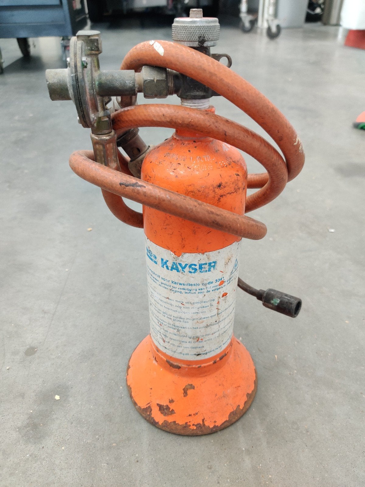 Kayser karweifles met Slang brander en Drukregelaar, Doe-het-zelf en Verbouw, Gereedschap | Handgereedschap, Ophalen, Gebruikt