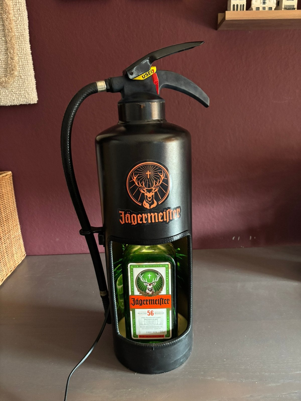 Jägermeister brandblusser lamp met verlichting, Ophalen of Verzenden, Zo goed als nieuw