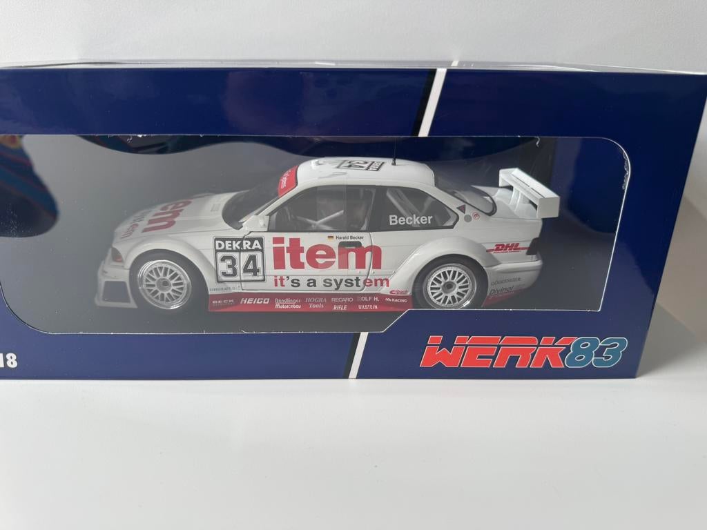 Werk83 bmw e36 325i coupe DTM 1994 wit 1:18 werk 83, Hobby en Vrije tijd, Modelauto's | 1:18, Nieuw, Auto, Overige merken, Ophalen of Verzenden