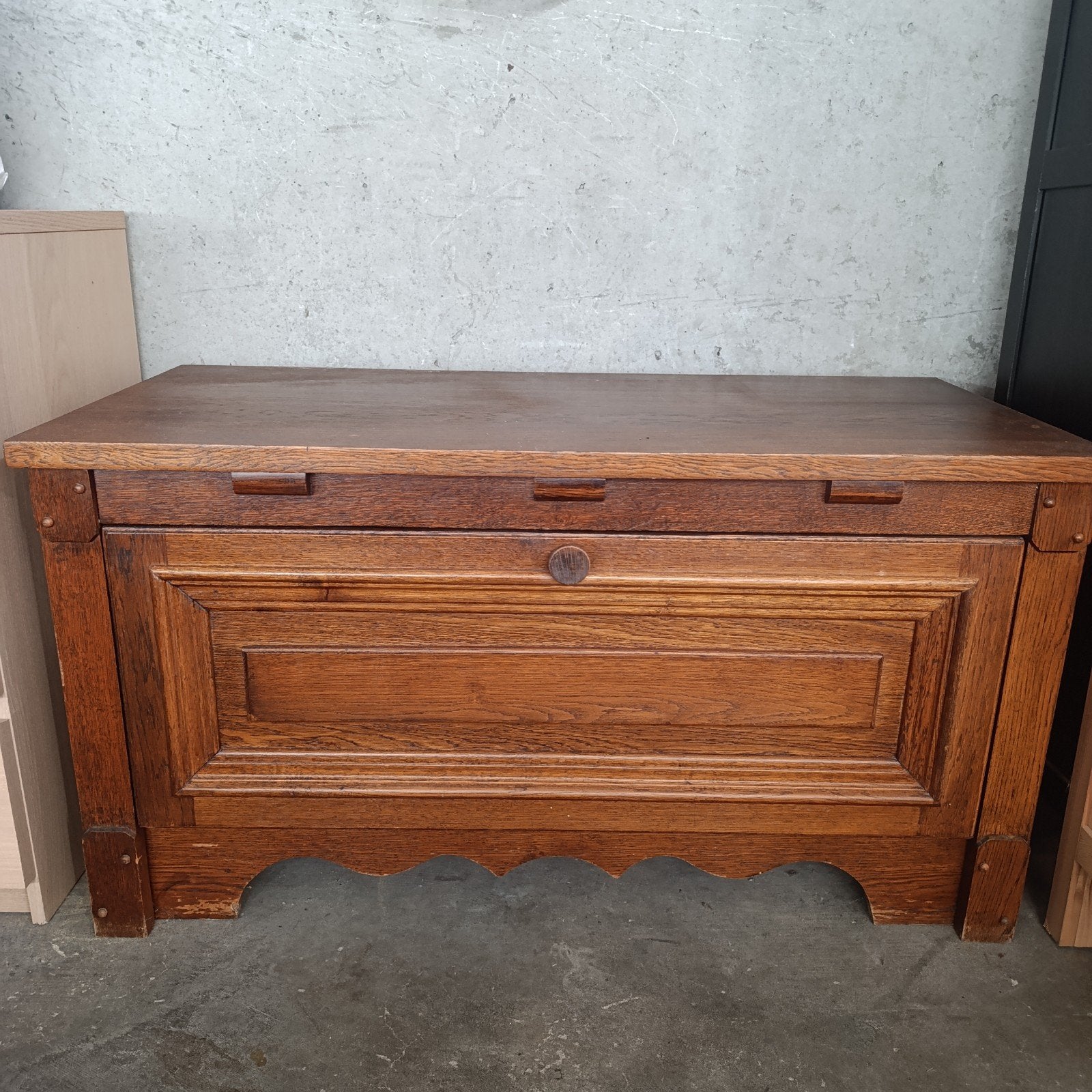 Antieke eikenhouten secretaire / bureau, Ophalen