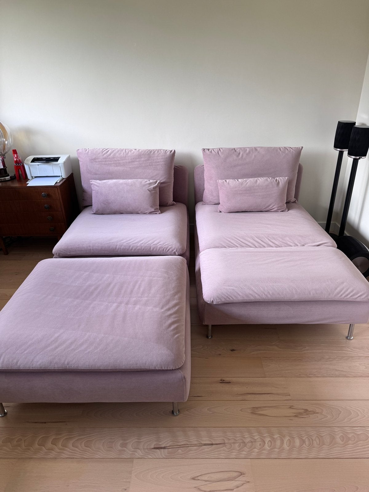 IKEA soderhamn bank chaise longue roze lila paars, Ophalen, Zo goed als nieuw