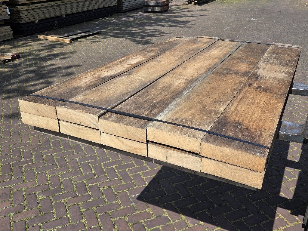 10 Hardhouten balken 6.0x22.0 cm 1.90 m lang nr: HB70, Tuin en Terras, Ophalen, 180 tot 250 cm, Balken, Hardhout
