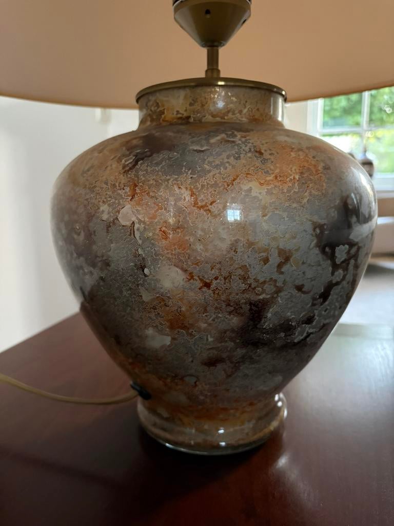 Schitterende Laque Line France tafellamp, hoogte 53 cm, Ophalen, 50 tot 75 cm, Stijlvol, Glas