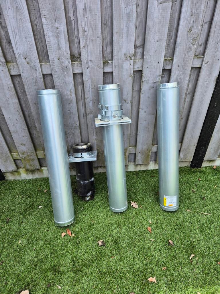 Dubbelwandige RVS kachelpijpen Ø100mm - Therminox Poujoulat, Ophalen, Gebruikt, Vrijstaande haard, Overige soorten