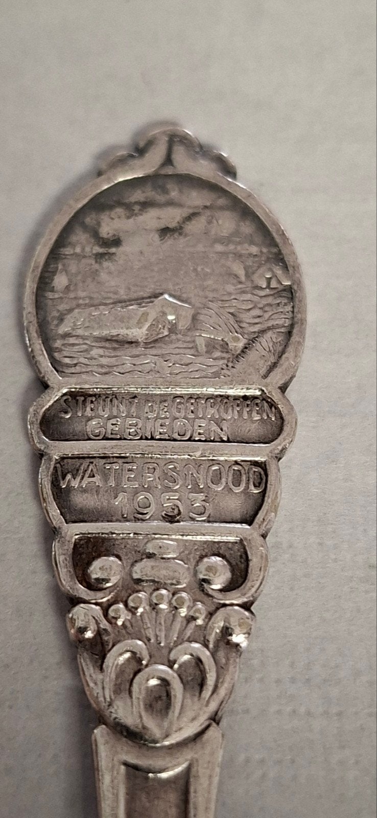 Verzilverde theelepel Watersnoodramp 1953 - Sola 90, Ophalen of Verzenden