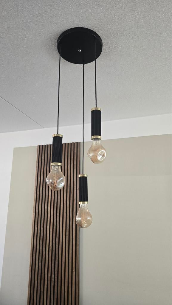 Nordlux hanglamp, hanglamp zwart goud, Ophalen of Verzenden, Gebruikt, Minder dan 50 cm