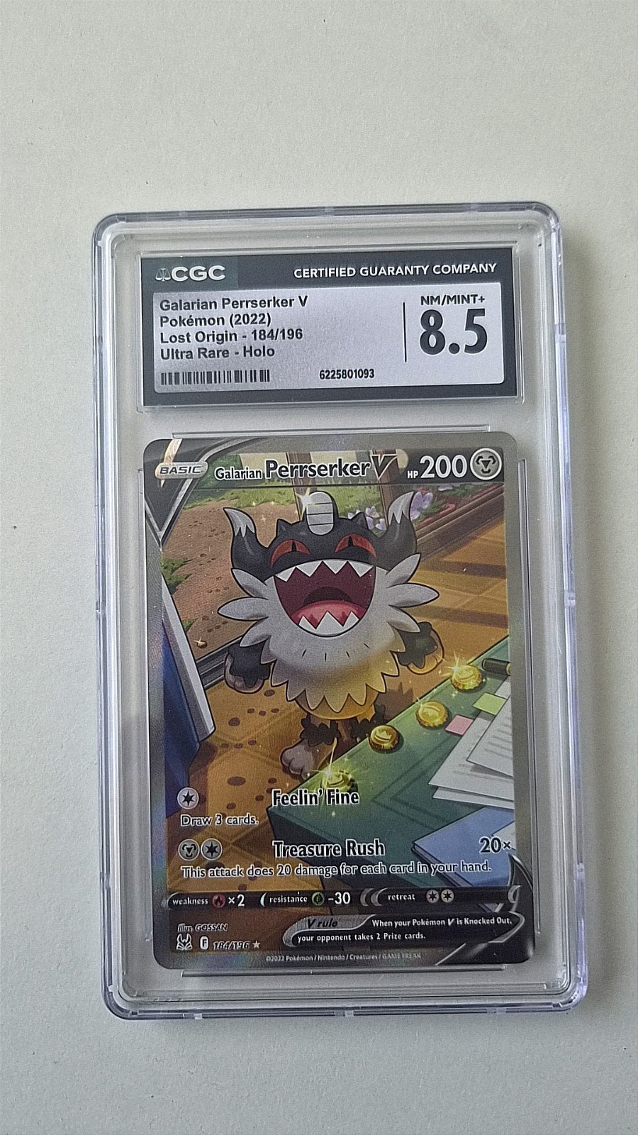 Galarian Perrserker V CGC 8.5 - Pokémon Lost Origin (2022), Ophalen of Verzenden, Nieuw, Losse kaart, Foil