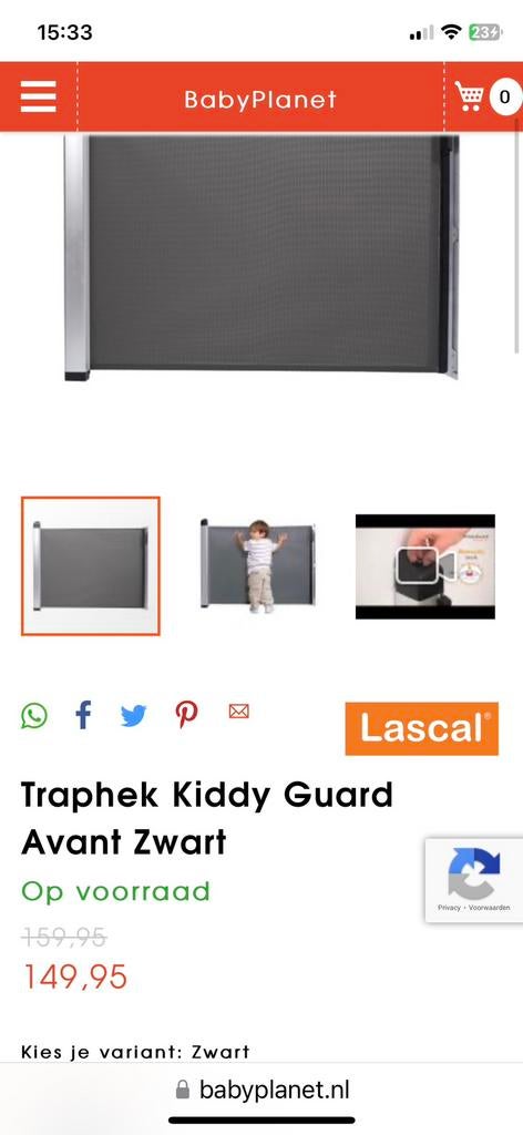 Traphek Kiddy Guard Avant, Kinderen en Baby's, Ophalen of Verzenden, Zo goed als nieuw, Aluminium