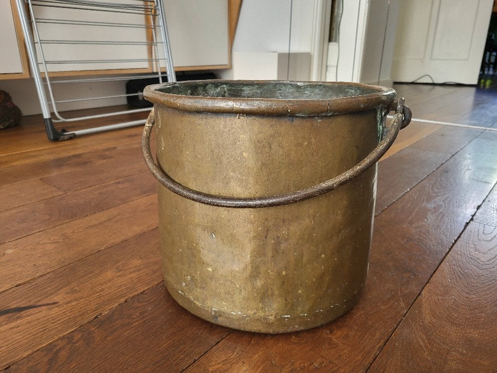 antieke koperen of bronzen ketel, Antiek en Kunst, Ophalen, Koper