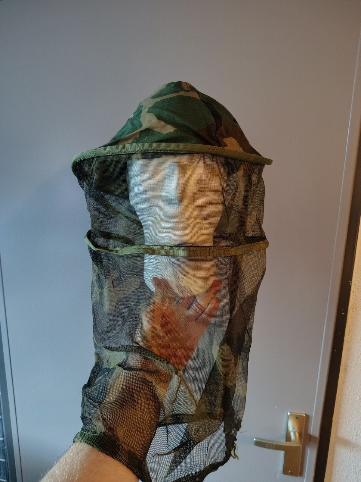 Camouflage muggenhoed, Ophalen of Verzenden, Landmacht, Nederland, Kleding of Schoenen