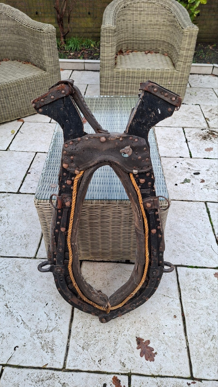 Antiek Paardentuig / Gareel - Decoratief Stuk, Antiek en Kunst, Ophalen of Verzenden