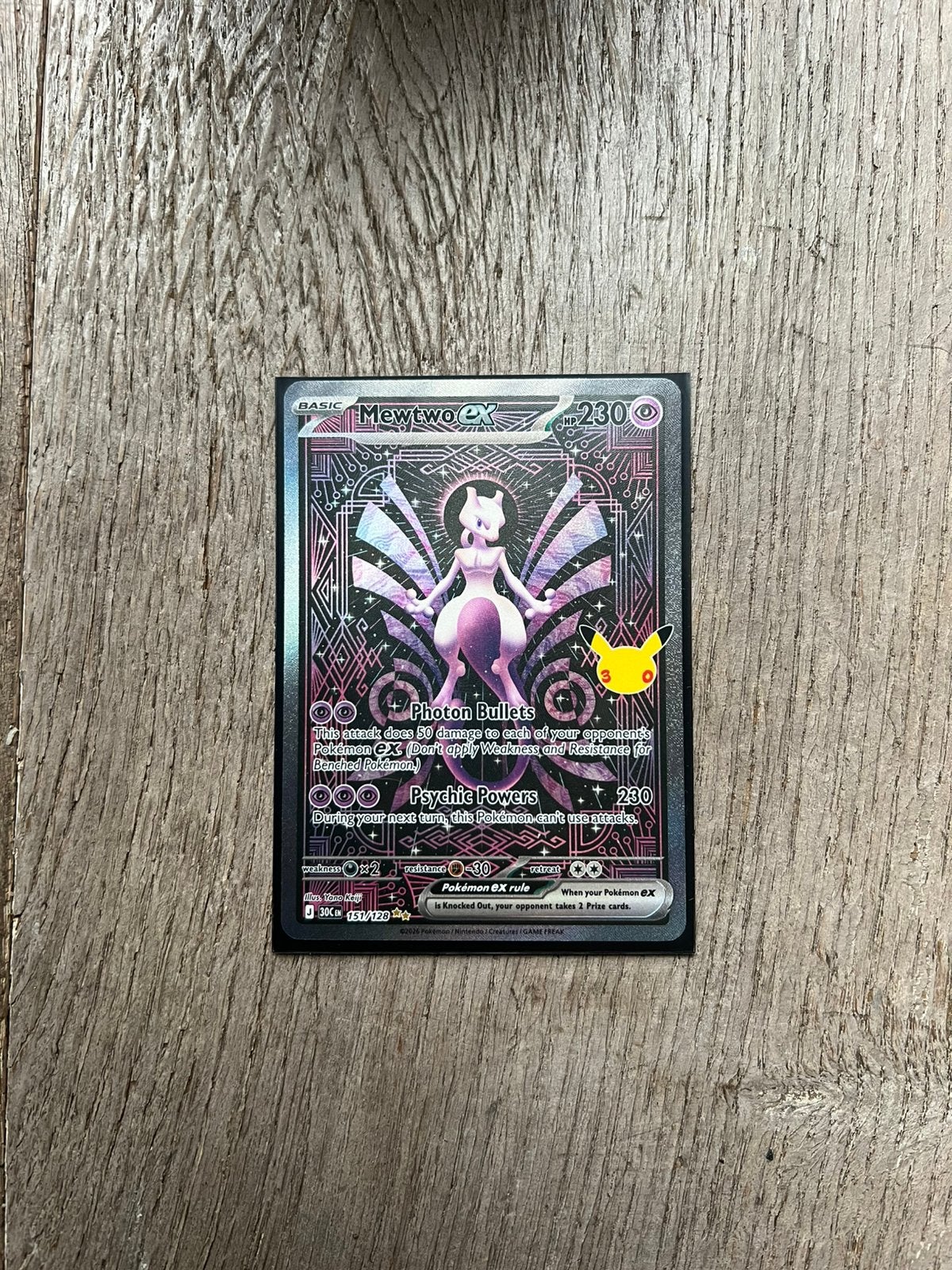 Mewtwo EX 151/128 IR 30th anniversary, Ophalen of Verzenden, Nieuw, Losse kaart