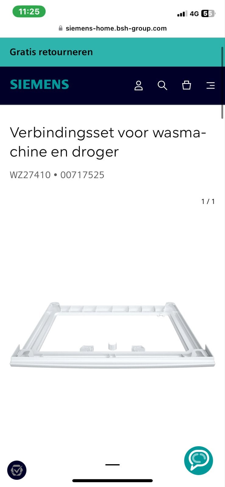 Siemens stapelkit voor wasmachine en droger (WZ27410), Witgoed en Apparatuur, Ophalen, Nieuw