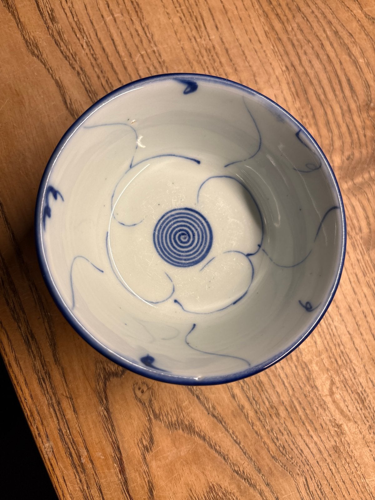 Antieke Chinese porseleinen kom, blauw-wit decor, Ophalen