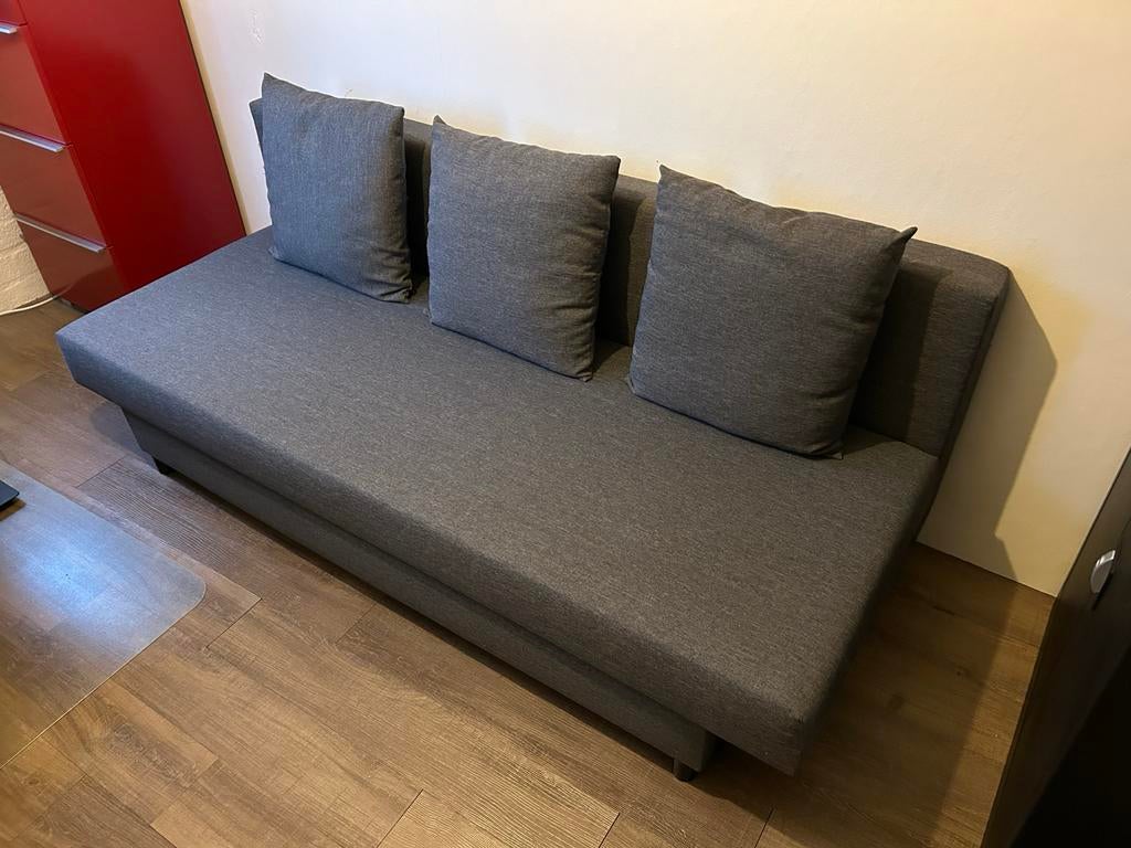 Grijze slaapbank (ÄLVDALEN / IKEA) - Zo goed als nieuw, Ophalen, Tweepersoons, 140 cm, Zo goed als nieuw