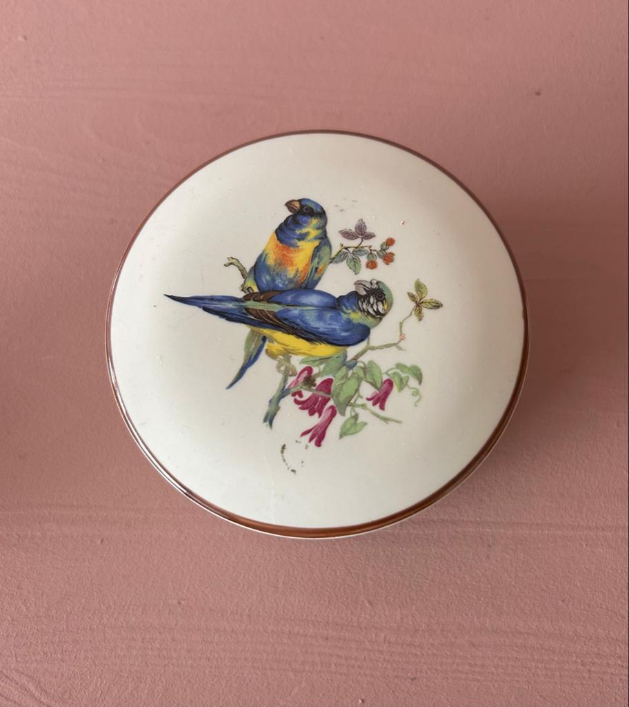 Vintage Porseleinen Bakje met Vogeldecoratie, Ophalen of Verzenden