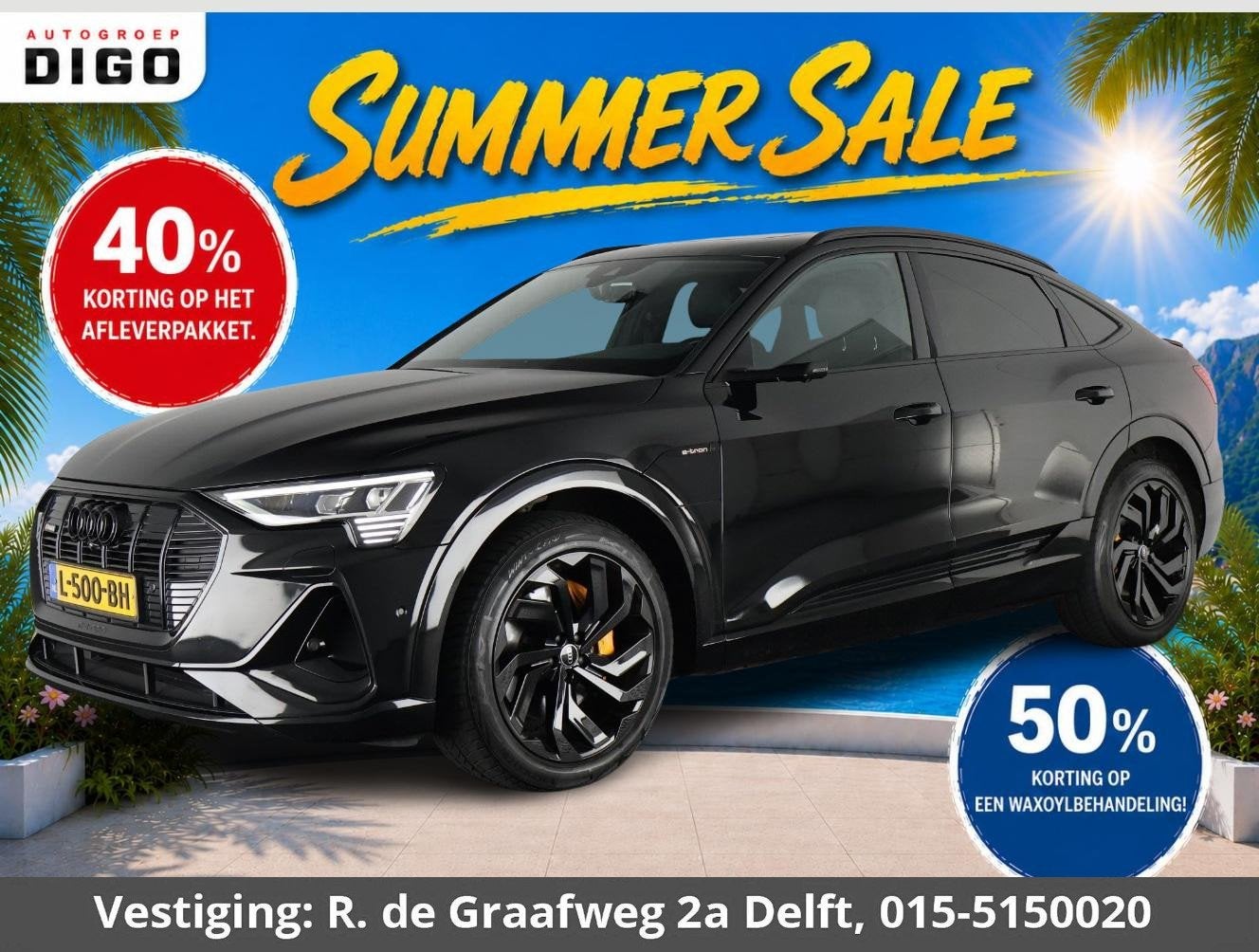 Audi e-tron Sportback 55 Quattro S Edition 95 kWh | Matrix L, Auto's, Automaat, 131 €/maand, 95 kWh, Zwart