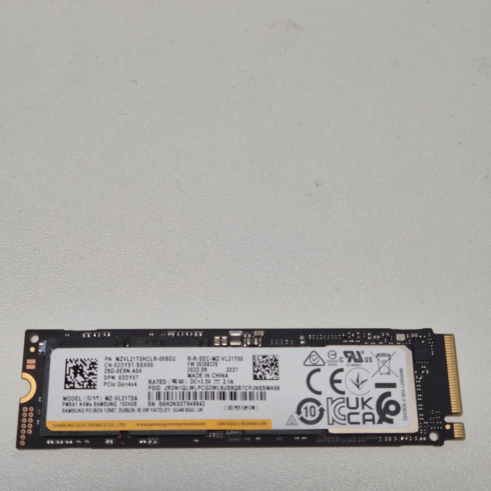 Samsung PM9A1 1TB Nvme SSD 2280 Pci-e 4 x4, Computers en Software, Harde schijven, Intern, Gebruikt, Verzenden, SSD
