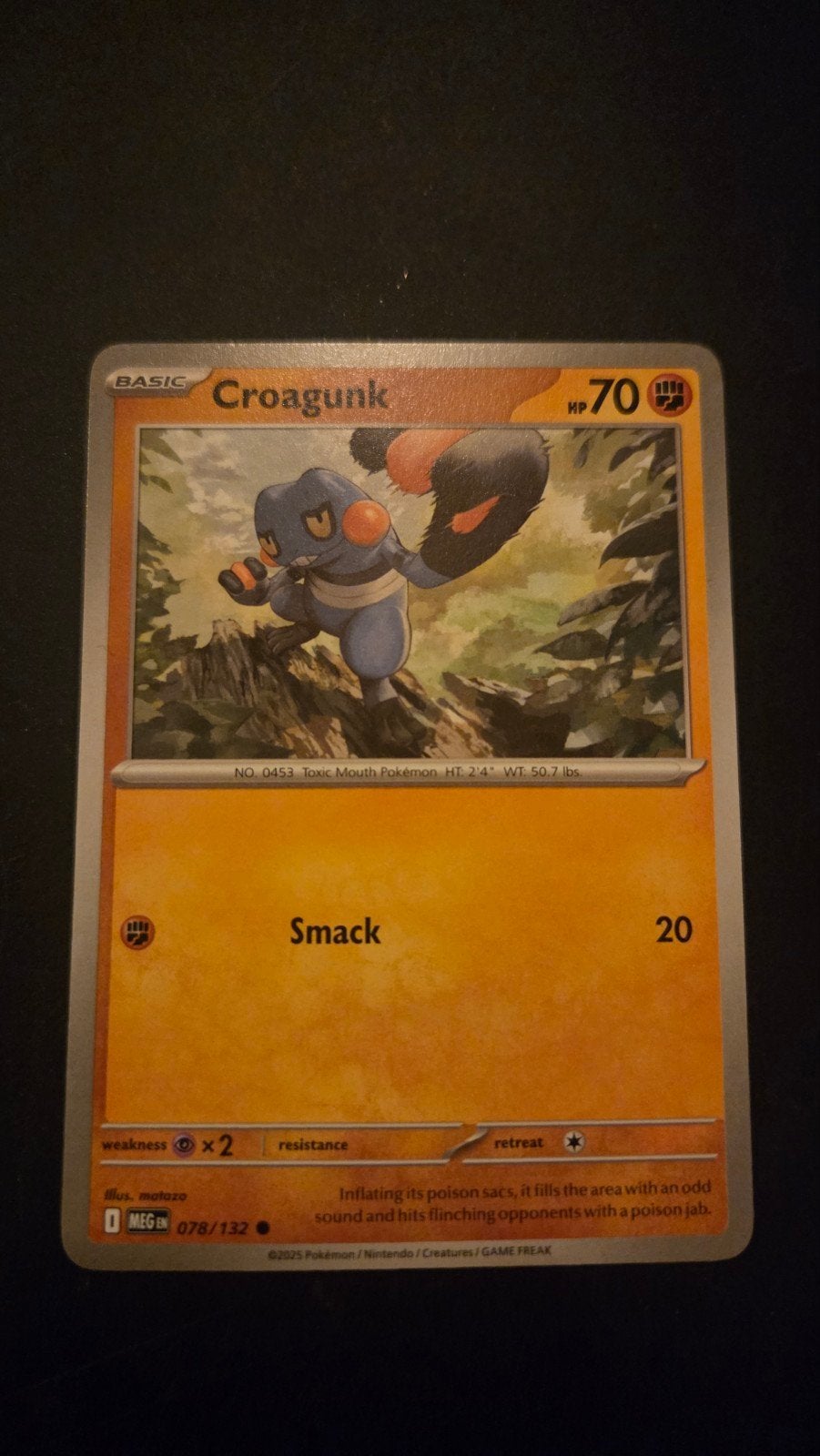 Croagunk 078/132 - Mega Evolution Pokémon Kaart, Verzenden, Zo goed als nieuw, Losse kaart