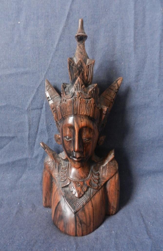 Coromandel buste van danseres/prinses Indonesie Bali h. 18,5, Ophalen of Verzenden
