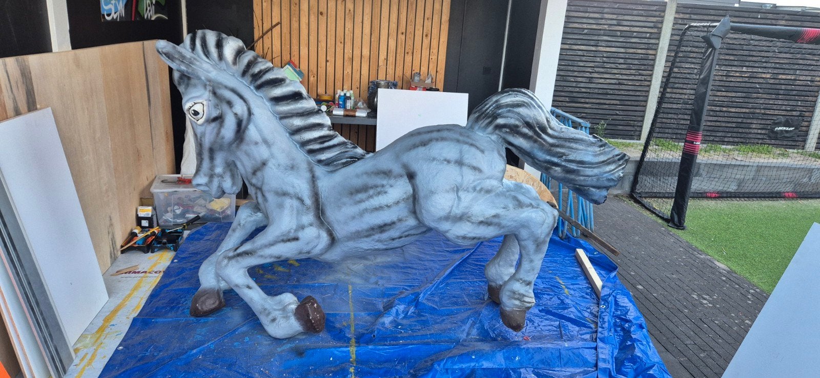 Polyester Paard voor Optochtwagen - Carnaval/Optocht, Ophalen, Carnaval