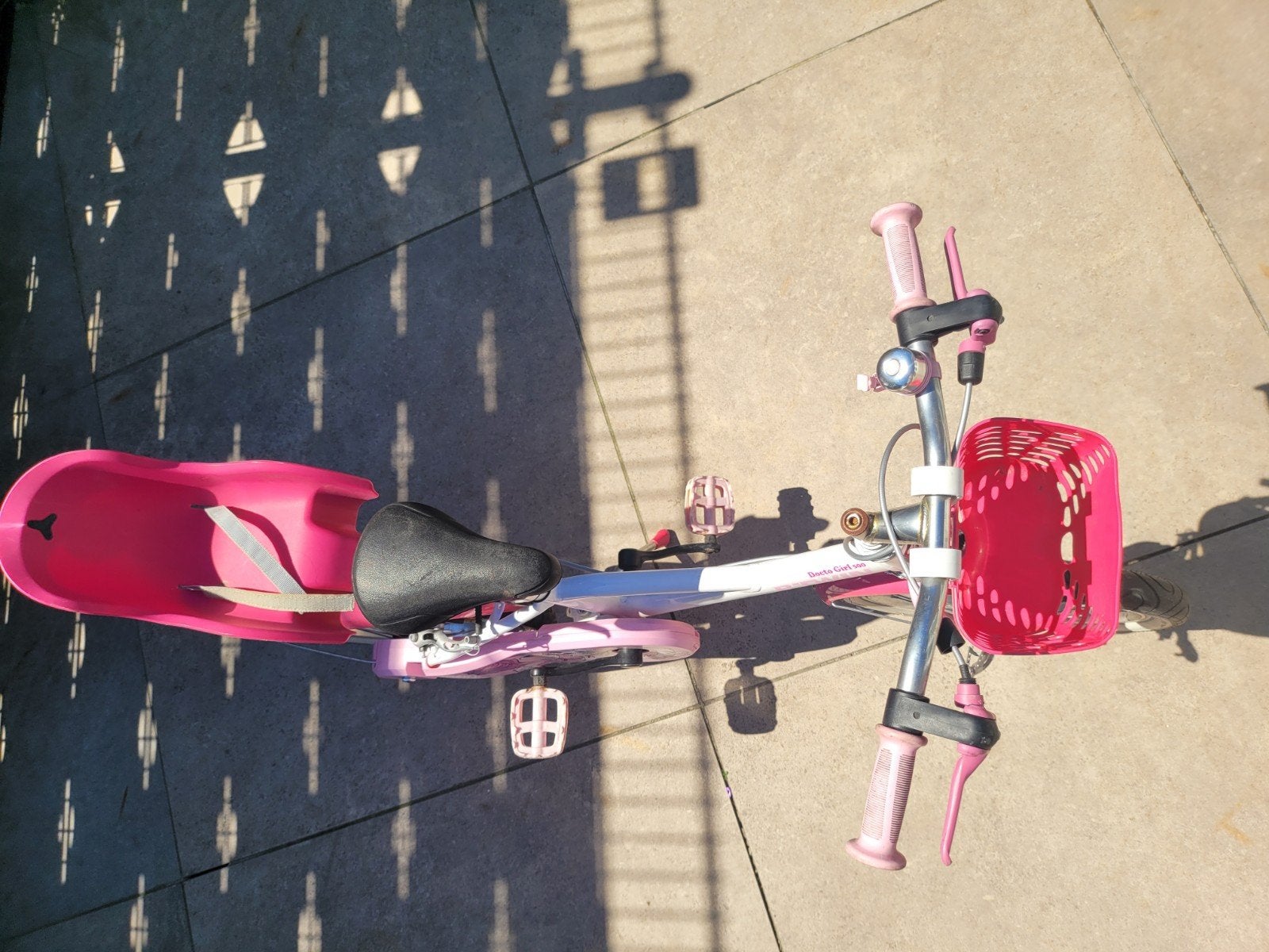 Roze kinderfiets B'TWIN 16 inch met zitje en mandje, Ophalen of Verzenden