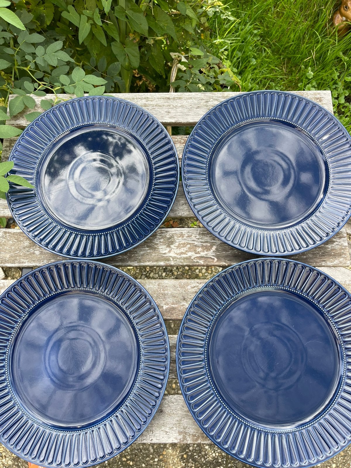 IKEA STRIMMIG borden – donkerblauw – set van 4, Ophalen of Verzenden