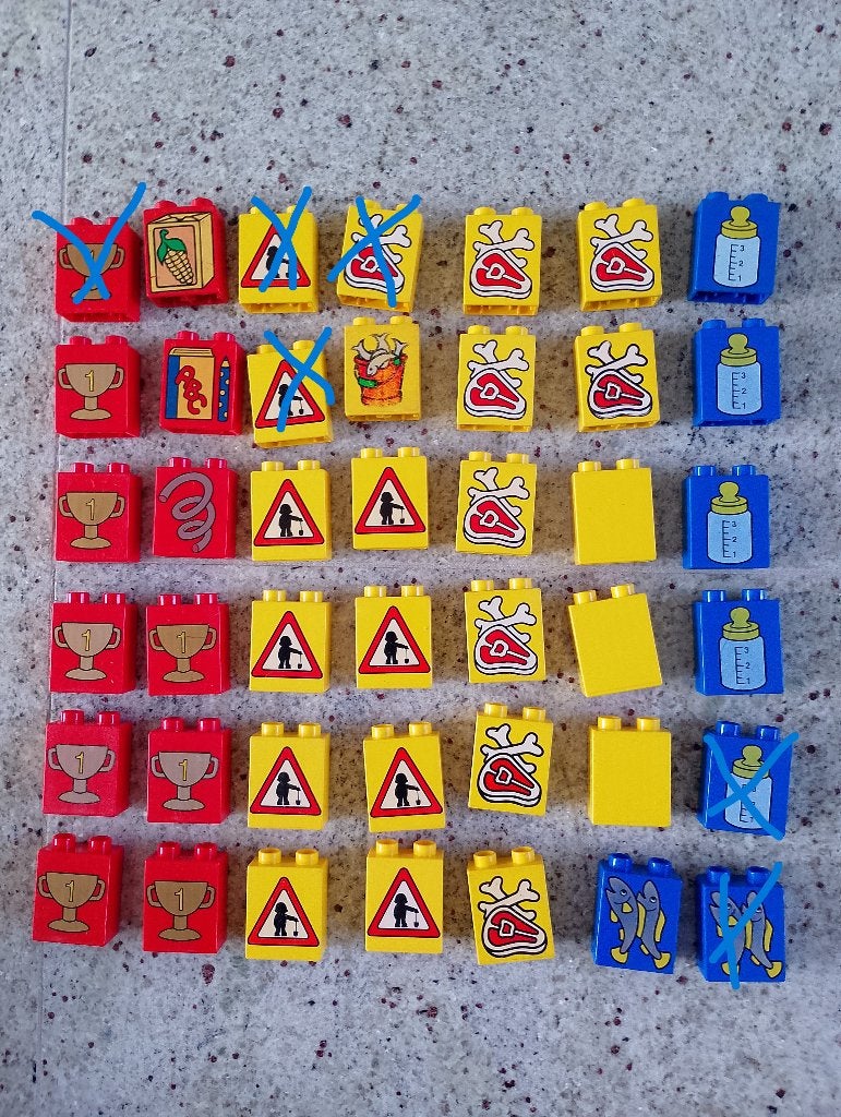 Lego Duplo 2 nops blok met afbeelding, Ophalen of Verzenden, Gebruikt, Losse stenen, Duplo