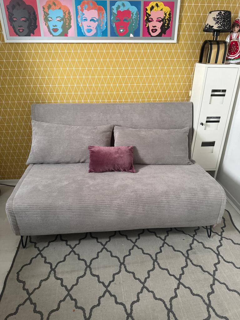 Zo goed als nieuwe slaapbank - Grijs/Grey sofa bed, Huis en Inrichting, Slaapkamer | Slaapbanken, Ophalen, Tweepersoons, Zo goed als nieuw