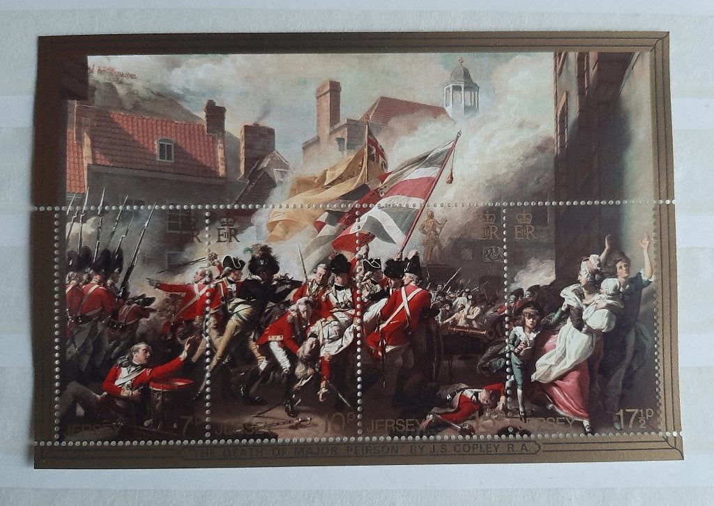 1 Postzegelvel Jersey 1981 The Death of Major Peirson, Ophalen, Postfris