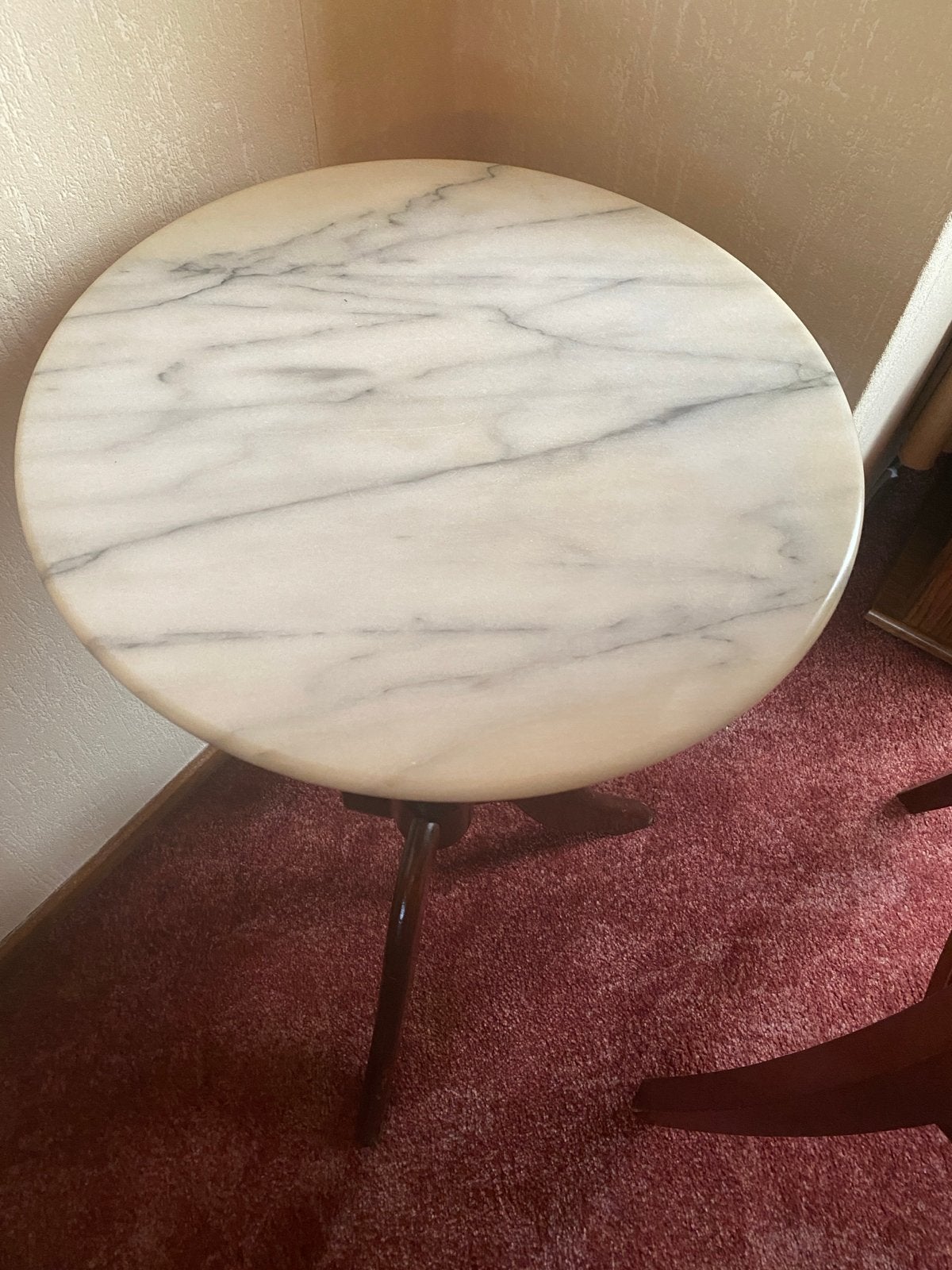Ronde marmeren bijzettafel - 40 cm breed, Ophalen, Minder dan 55 cm, Gebruikt, Rond