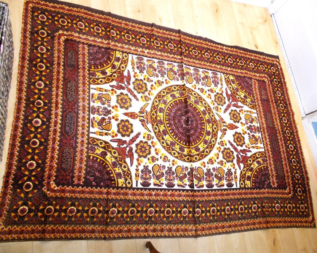 Mooi batik katoenen soepel tafelkleed/doek, Verzenden, Zo goed als nieuw, Rechthoek