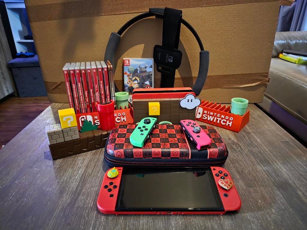 Nintendo Switch Oled Mario Editie met accesoires en spellen, Spelcomputers en Games, Ophalen