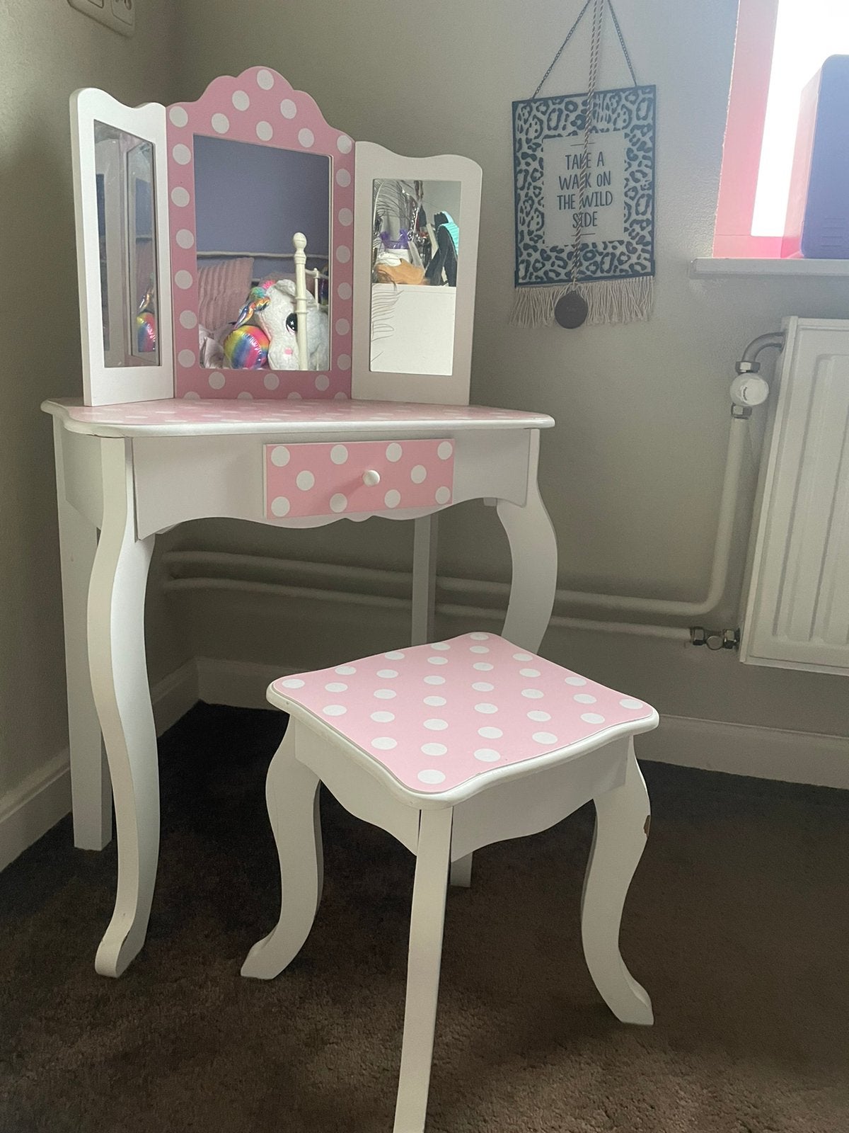 Make-up tafel - kaptafel kind, Huis en Inrichting, Tafels | Kaptafels, Ophalen, Gebruikt, 50 tot 100 cm, Minder dan 100 cm