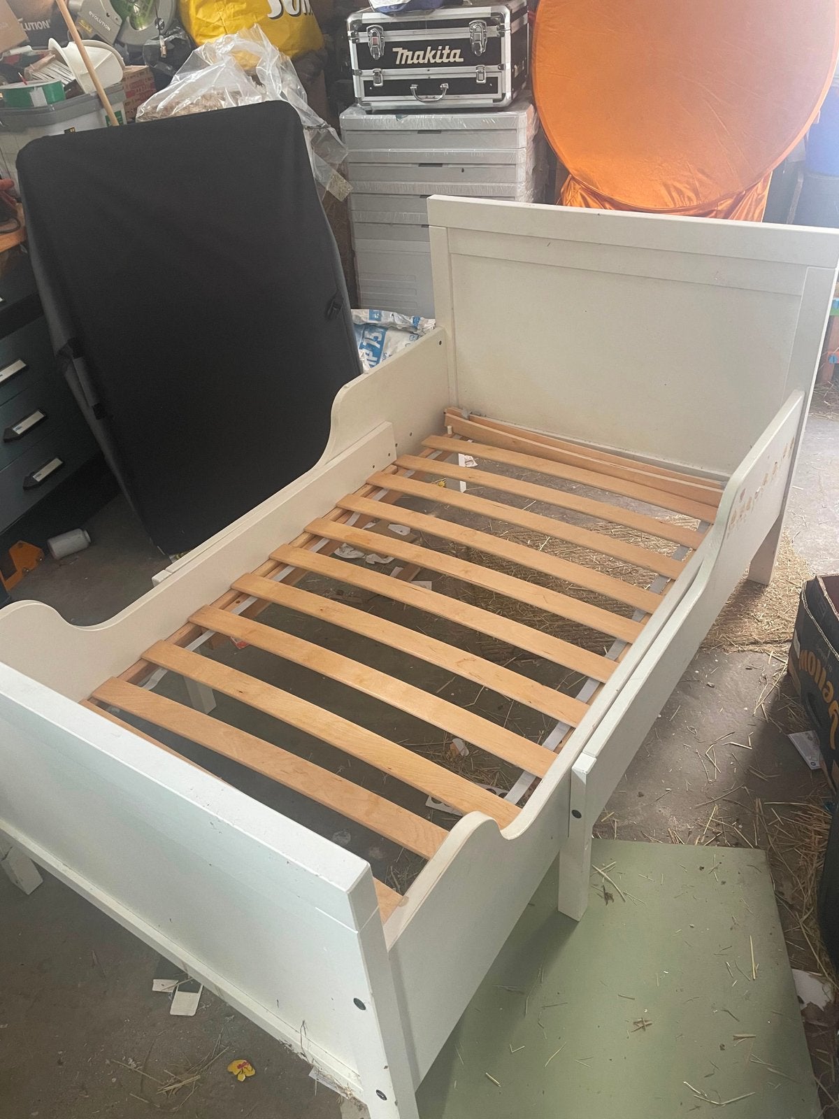 IKEA Peuterbed Wit Hout, Kinderen en Baby's, Gebruikt, 70 tot 85 cm, Lattenbodem, 140 tot 160 cm