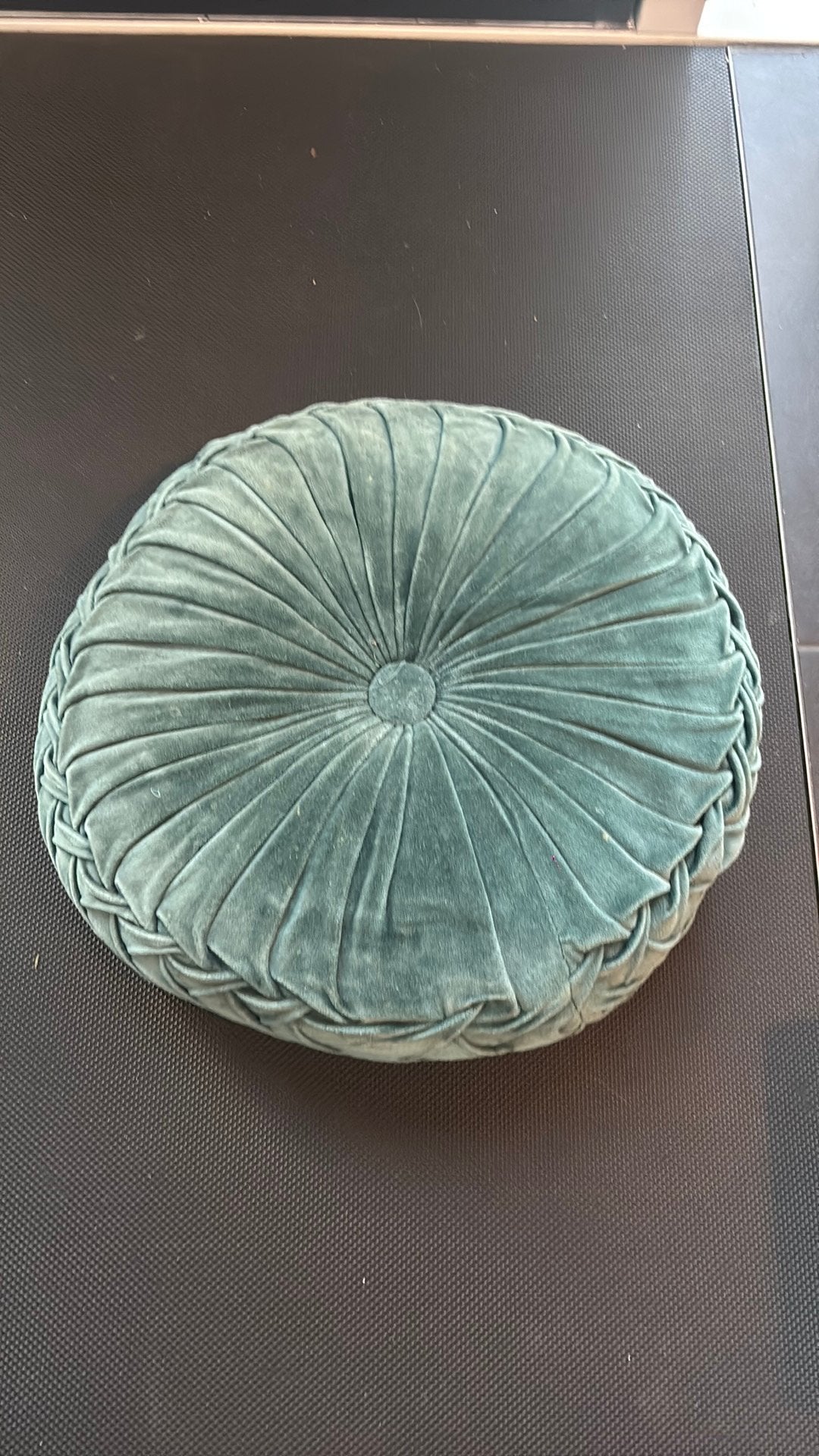Rond sierkussen dennengroen 40cm, Overige merken, Rond, Ophalen of Verzenden, Zo goed als nieuw