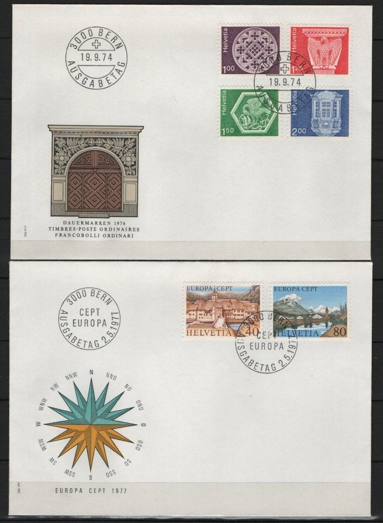 G43) 2X FDC ZWITSERLAND, Postzegels en Munten, Verzenden, Gestempeld
