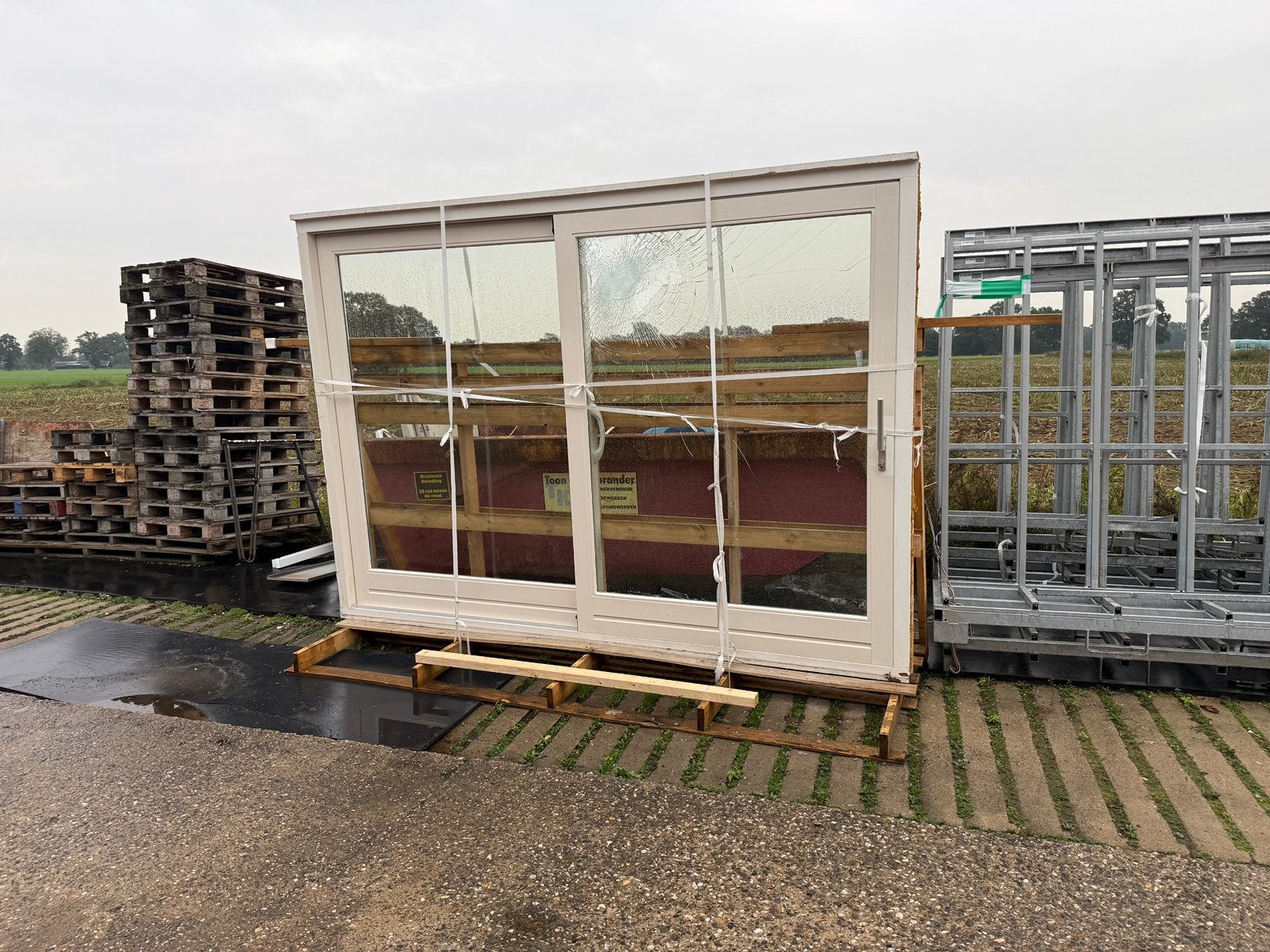 Hardhouten Schuifpui 3200x2250 mm, Ophalen of Verzenden, Hout, 225 cm of meer, Schuifpui