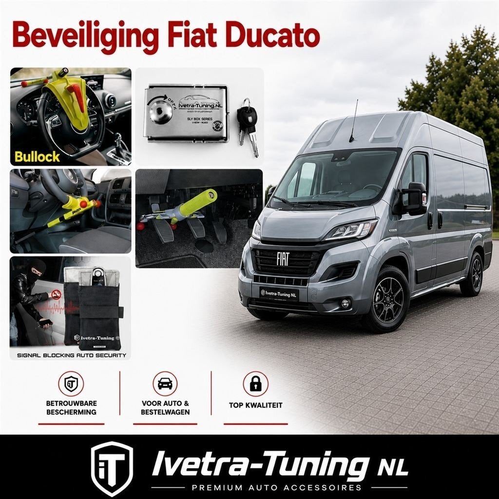 Beveiliging Fiat Ducato | Pedaalslot Fiat Ducato | Stuurslot, Auto diversen, Anti-diefstal, Ophalen of Verzenden, Info@ivetra-tuning.nl | www.ivetra-tuning.nl