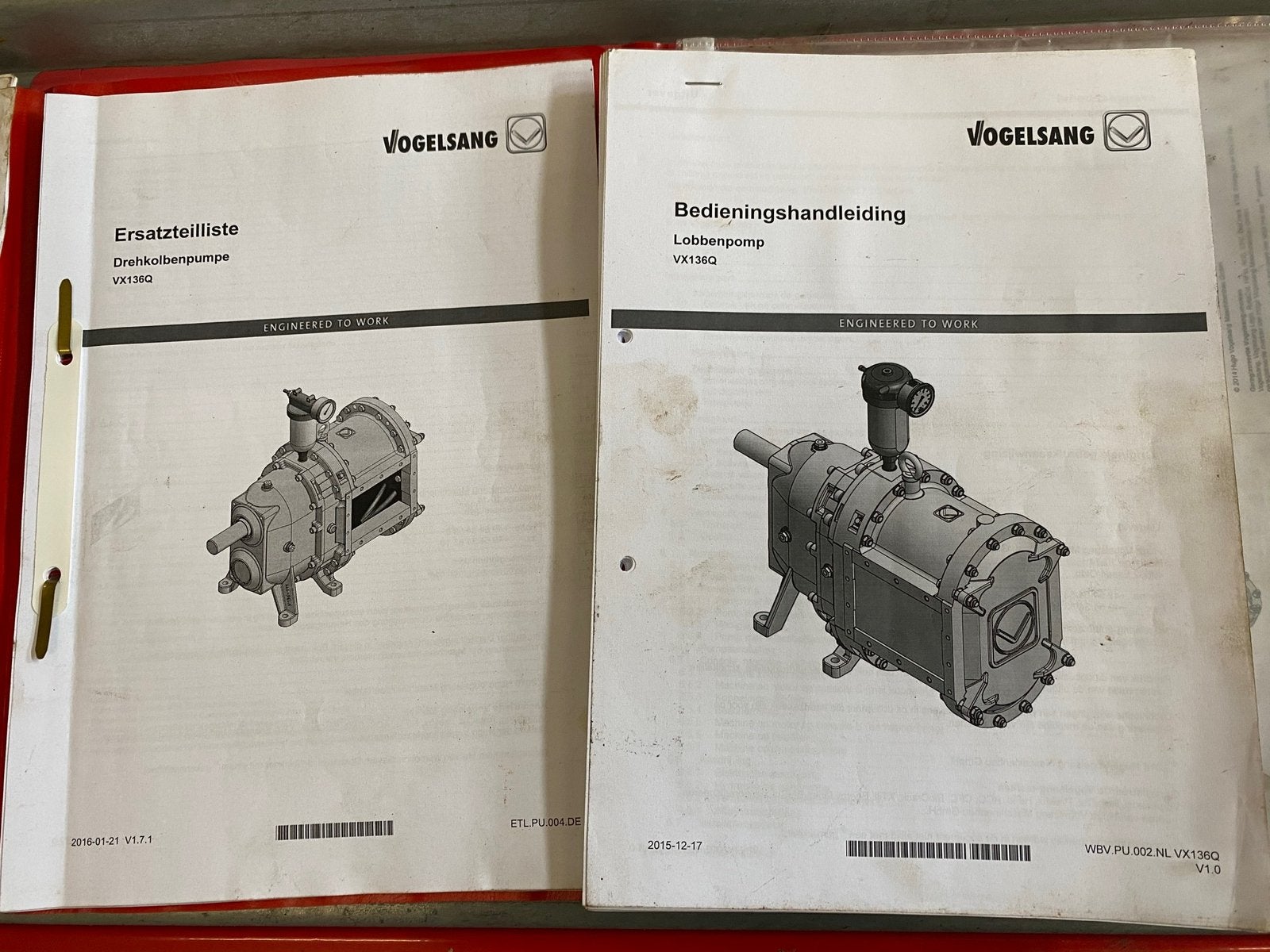 Mestpomp Vogelsang VX136Q, Ophalen