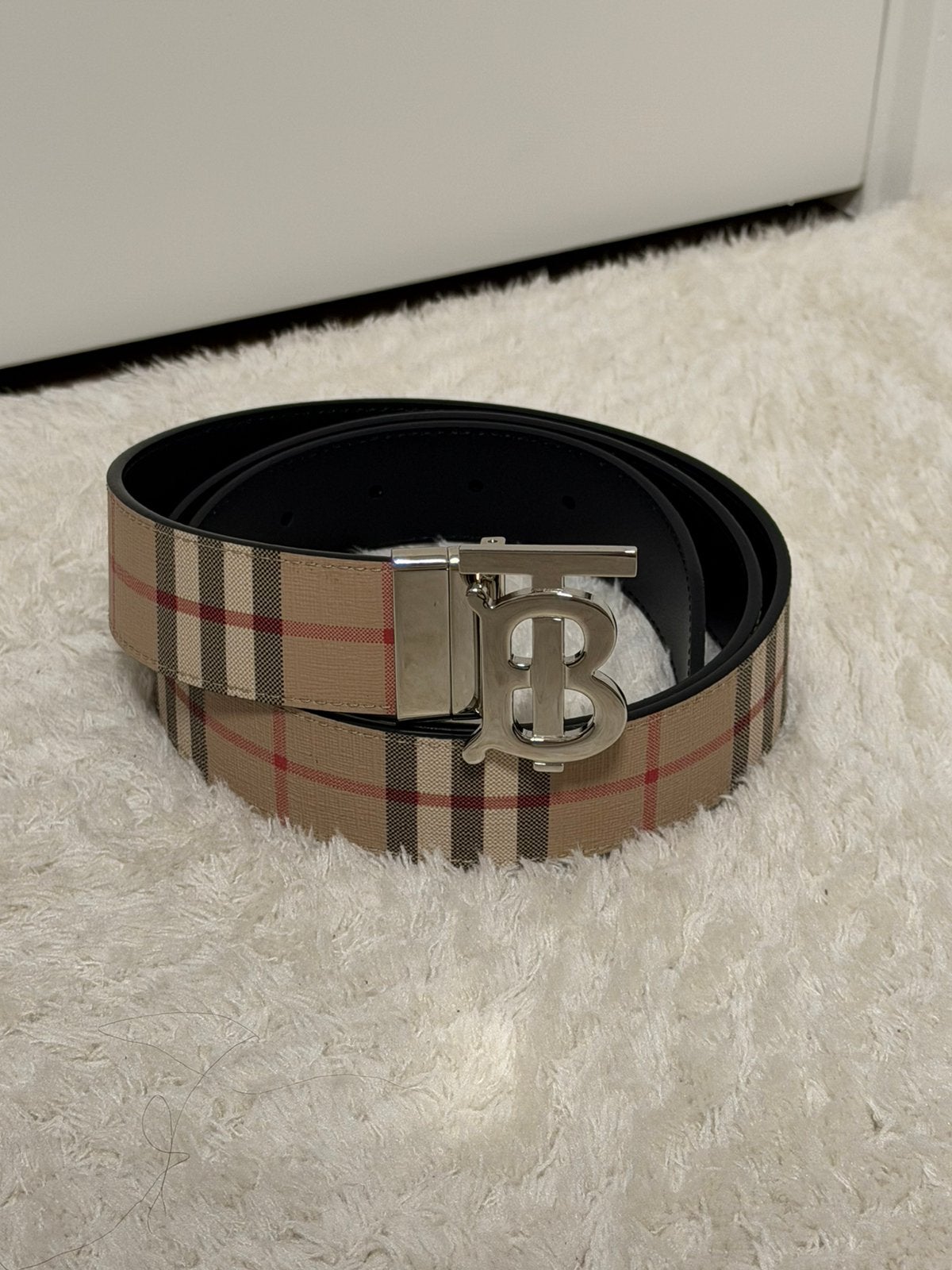 Burberry Tweezijdige Check TB Riem maat 105, Overige kleuren, Echt leder, Zo goed als nieuw, Riem of Ceintuur