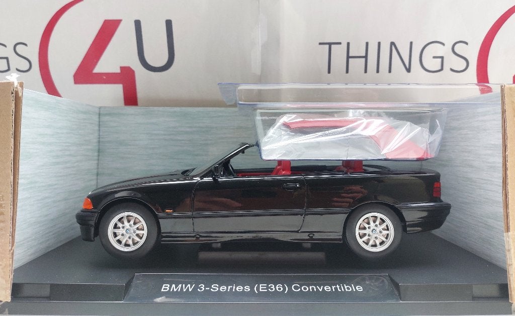 MCG 1:18 BMW 3er E36 cabrio zwart met afneembare softtop, Ophalen of Verzenden, Nieuw, Auto, Overige merken