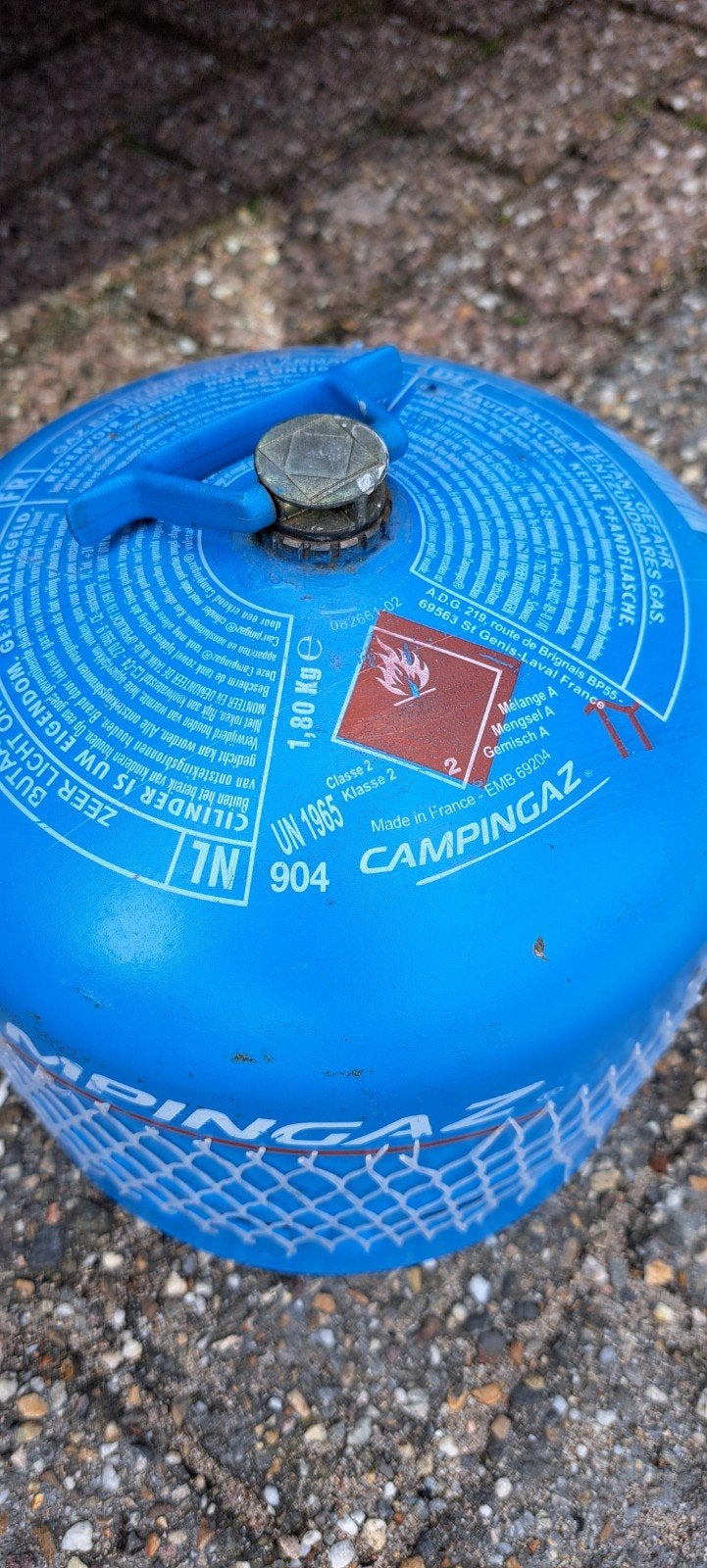 Campingaz 904 kubel (leeg), Ophalen, Gebruikt