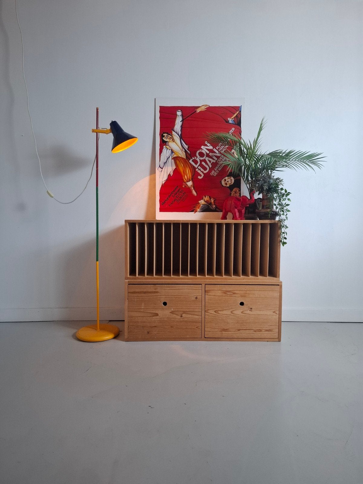 Houten Vintage LP Kast Vinyl Opbergkast met Lades Modulair, Ophalen of Verzenden, Gebruikt